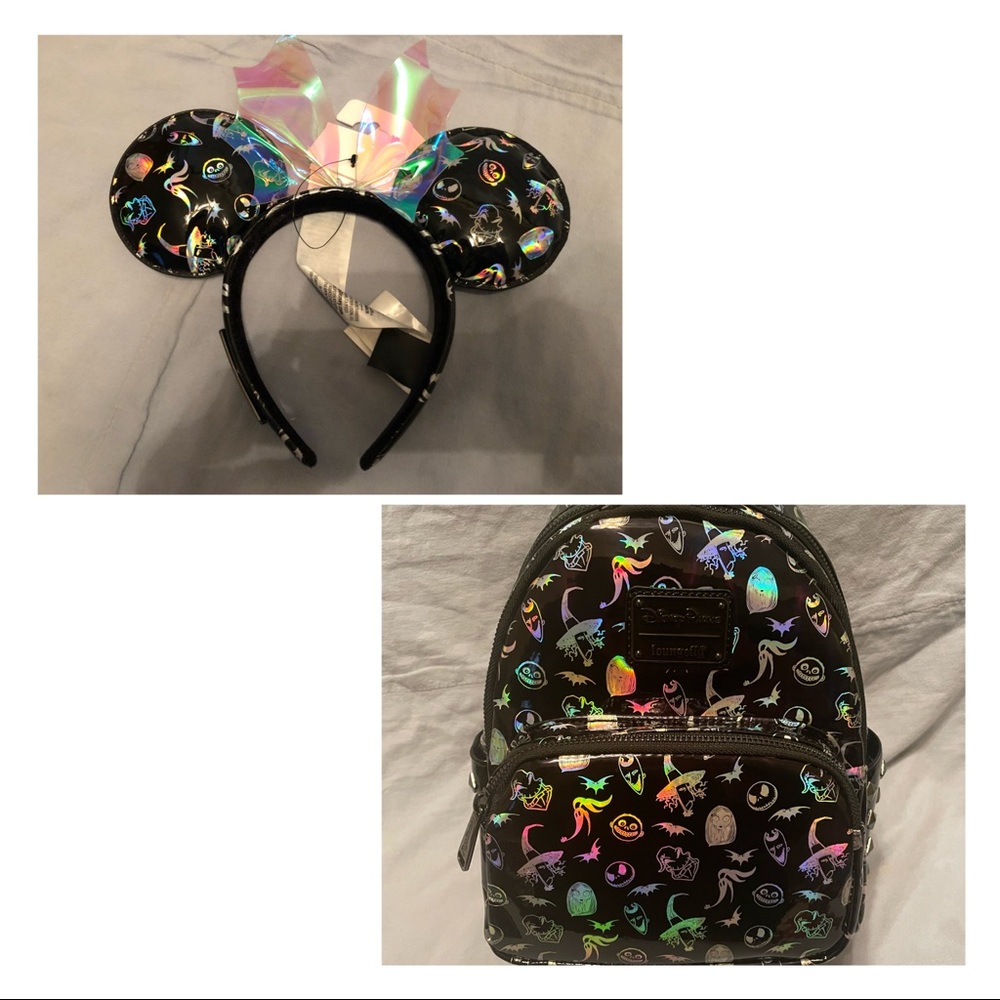 Loungefly Black Holographic Halloween Character Ear Headband